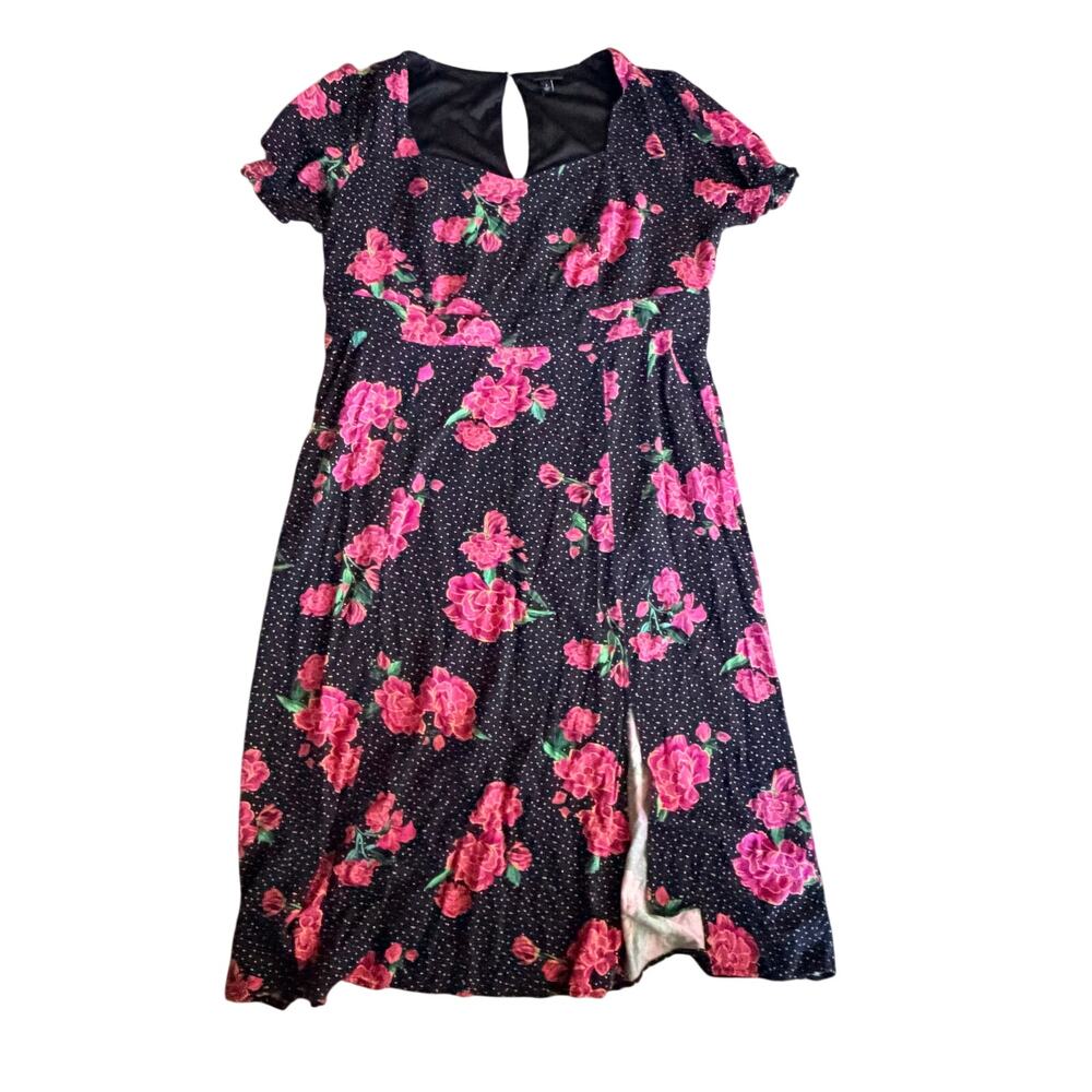 Torrid Tea Length Stretch Challis Sweetheart A-line Dress Floral Size 2X